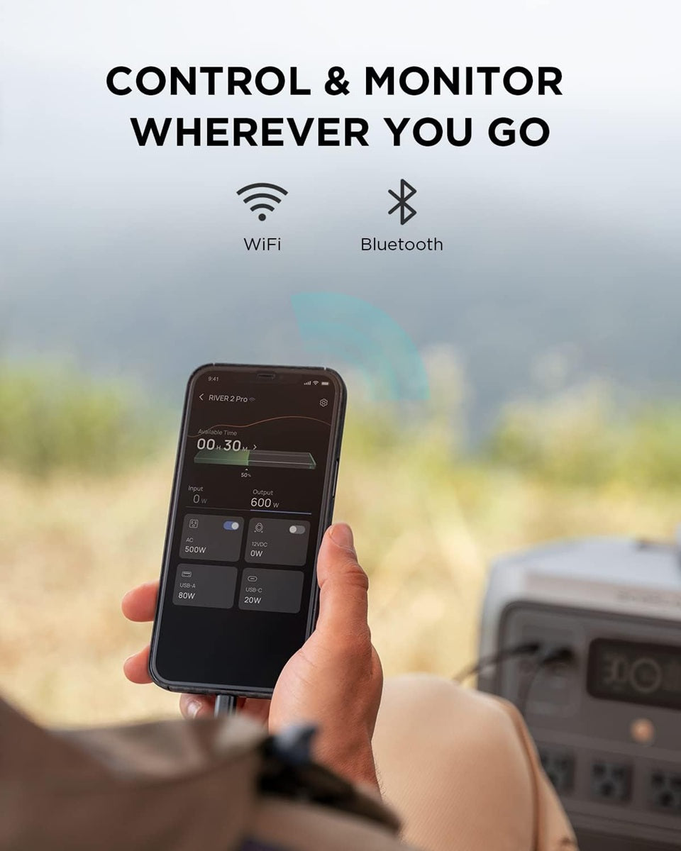 VMIDirect Portable Power Station with WiFi and Bluetooth Control for Outdoor Use