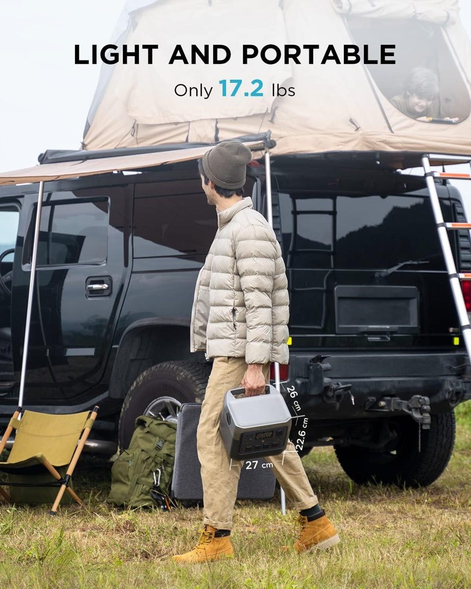 VMIDirect Portable Power Station, lightweight at 17.2 lbs, ideal for outdoor adventures and camping.