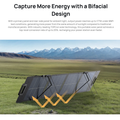 VMIDirect portable solar panel designed for high energy capture with a bifacial design for fast recharging