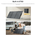 VMIDirect Portable Power Station with Built-in XT60 cable connected to portable solar panel outdoors