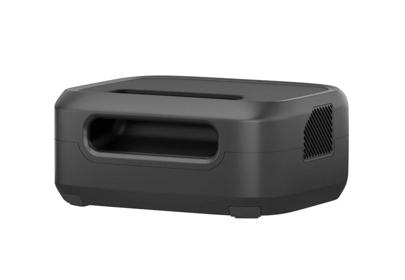 Compact black EcoFlow RIVER 3 portable power station with digital display and multiple output ports