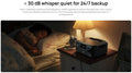 EcoFlow RIVER 3 portable power station operating quietly on nightstand beside sleeping child