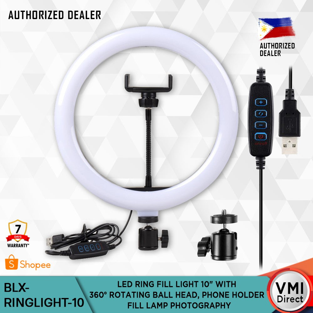 Ring Fill Light 10"/ 6" Dimmable LED Ring Light for Photography or Selfie use  VMI DIRECT