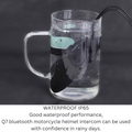 Waterproof VMIDirect Motorcycle Bluetooth 5.1 Helmet Intercom with IP65 rating for rainy day use