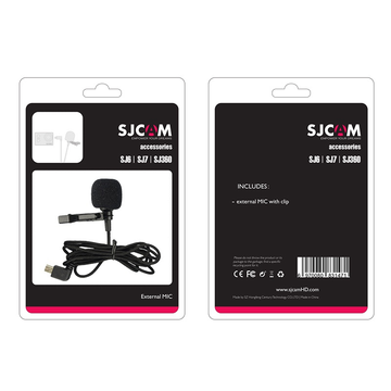 SJCAM External Microphone for Action Camera with clip and cable for clear audio recording