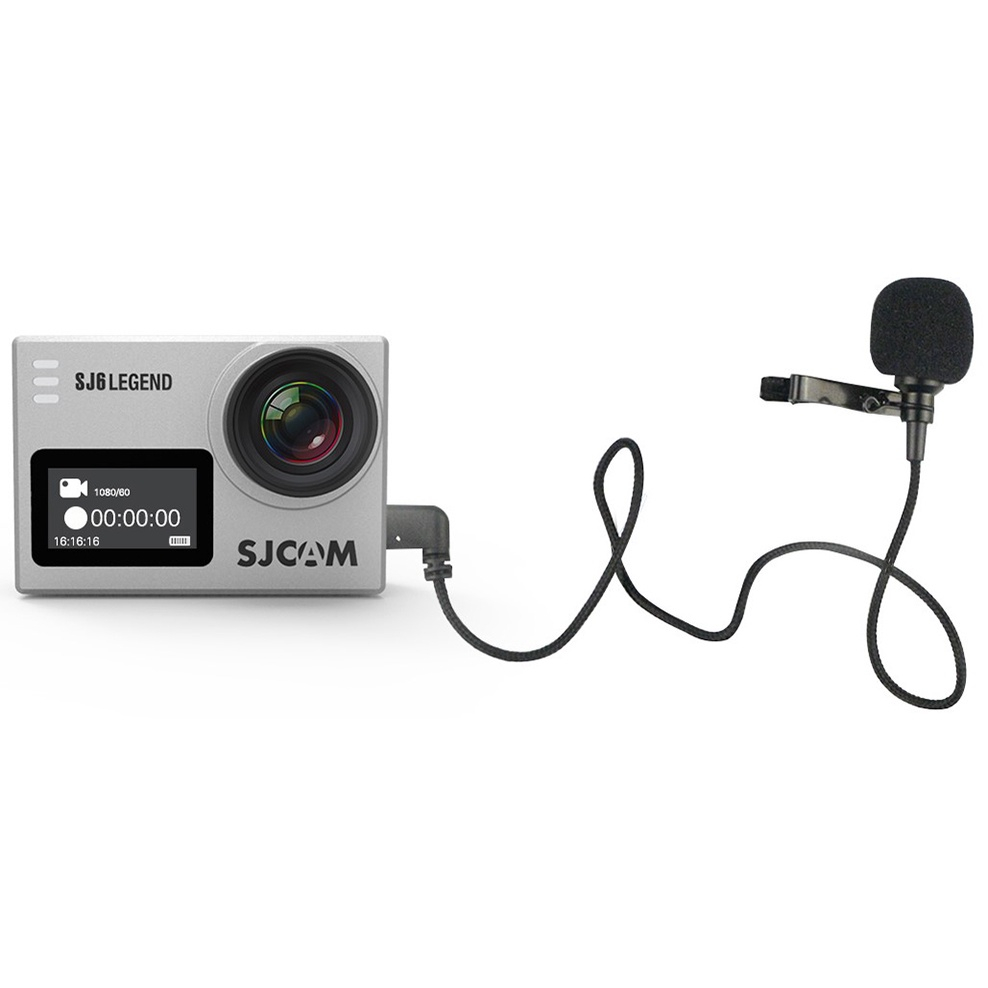 VMIDirect Lapel Microphone connected to an action camera, ideal as an external microphone for action camera