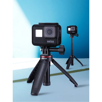 GXCT MT-09 Mini Portable and Adjustable Desktop Tripod Extendable Selfie Stick for Gopro  2 in 1 Mini Tripod Stand for Gopro Hero 10/9/8/7/6/5 | Portable Handle Vlog Tripod for All Action Cameras Compact Light weight Extendable Tripod Selfie Stick Monopod