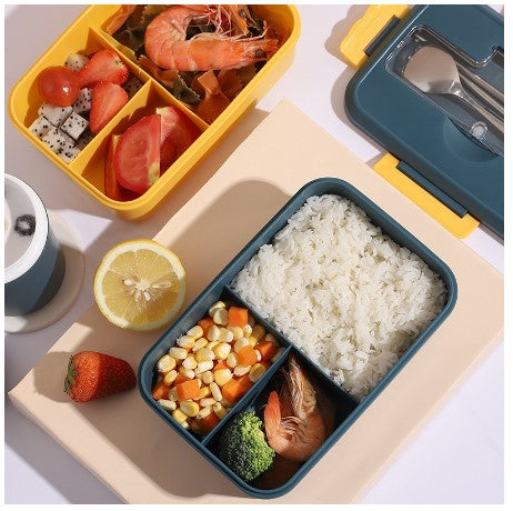 Portable School Biodegradable Tiffin Wheat Straw Fiber Lunch Box Bento Container 1000ml w/3 DIVIDERS