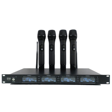 XTUGA SKM4000PLUS and XM400 4x100 Channel UHF Wireless Handheld Microphone System with Selectable Frequencies Prevent Interference