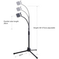 VMIDirect Floor Tripod Cellphone Stand with adjustable height from 60 to 175 cm and flexible tubes