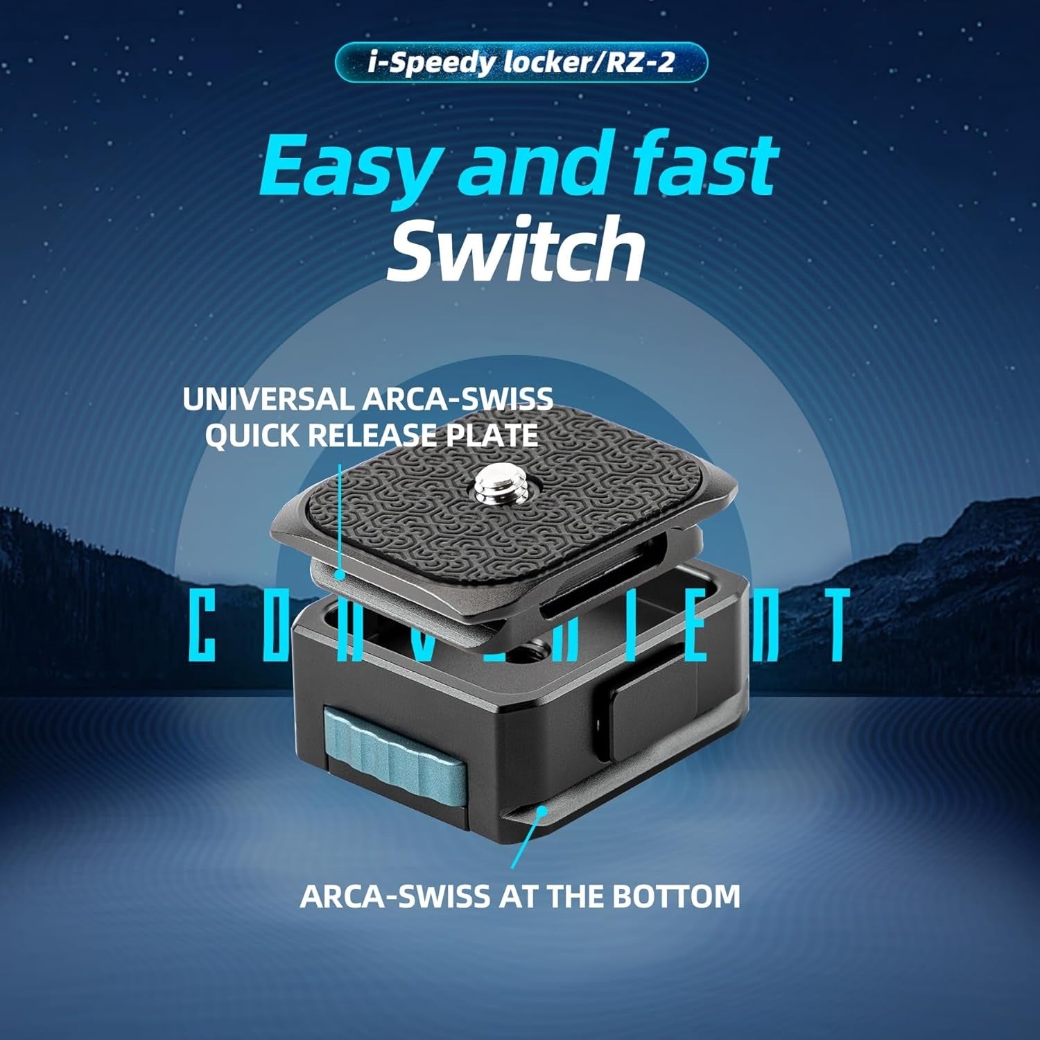 GXCT RZ-2 Quick Release Plate Adapter Set featuring universal Arca-Swiss design for easy access