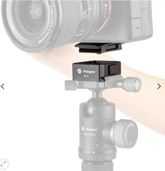 VMIDirect GXCT RZ-2 Quick Release Plate Adapter Set mounted on a camera tripod for easy access