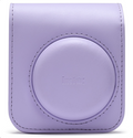 Leather Bag For FUJIFILM Instax Mini 11 Mini 12 in stylish lavender color with round lens cover