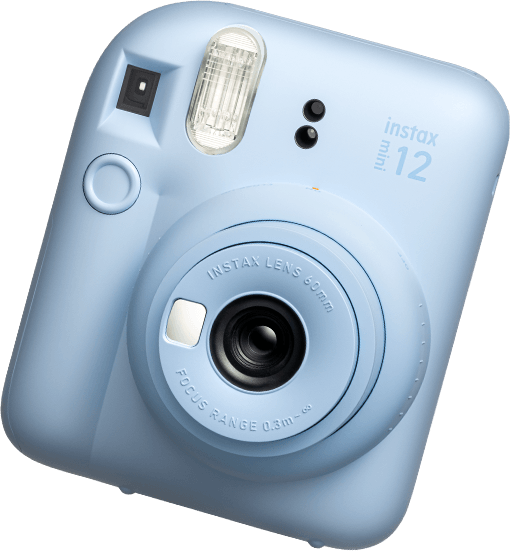Fujifilm Instax Mini 12 Film Camera in Light Blue with Simple Focus and Built-in Flash