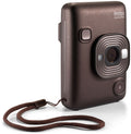 FUJIFILM INSTAX Mini LiPlay Instant Film Camera in Brown with Compact Design and Built-in Printer