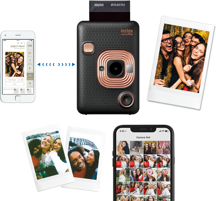 FUJIFILM INSTAX Mini LiPlay Camera with Smartphone Compatibility and Instant Photos