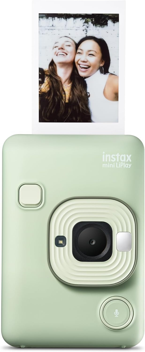 FUJIFILM INSTAX Mini LiPlay Instant Camera in Green with Print Function for Fun Memories