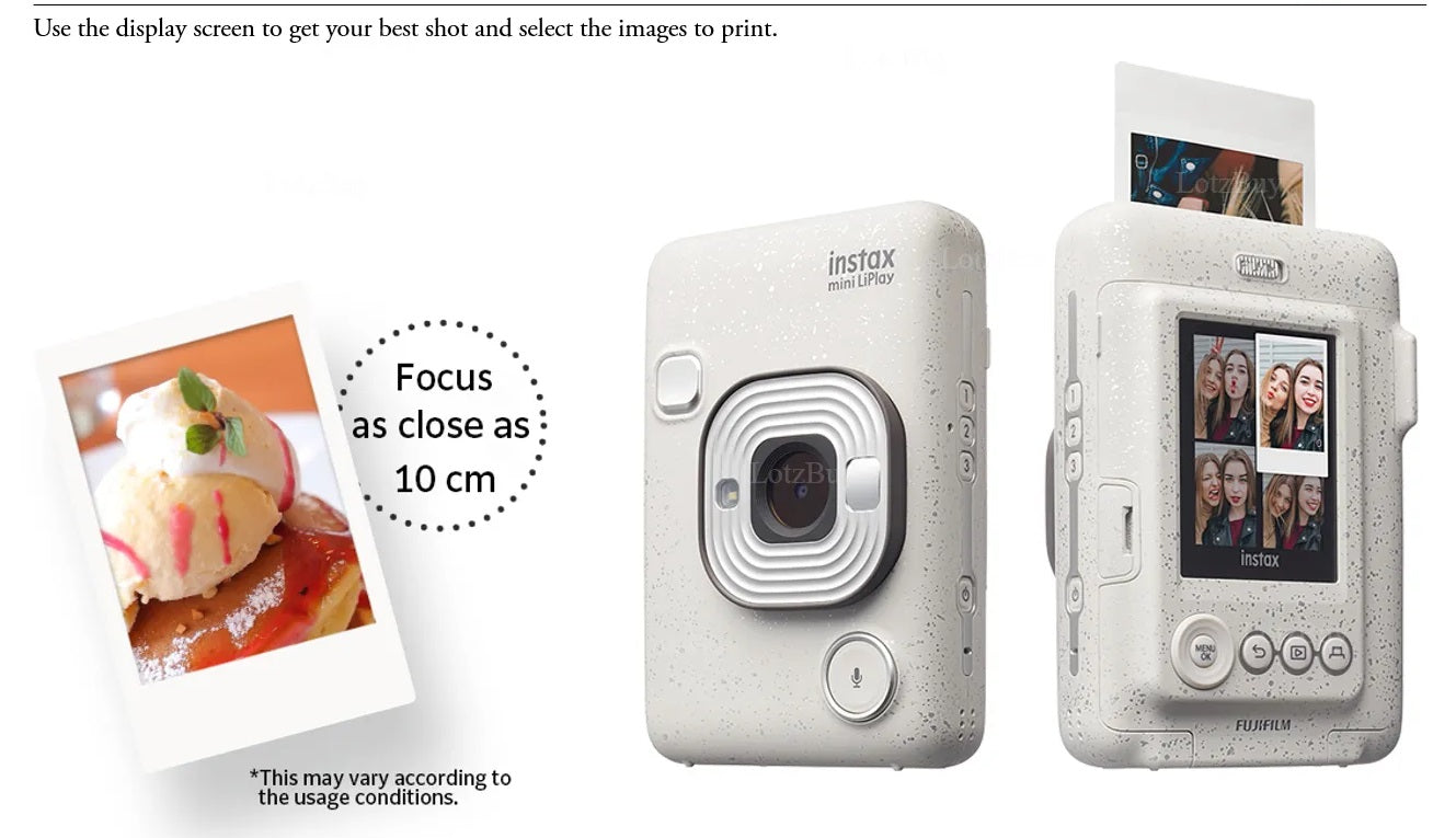 FUJIFILM INSTAX Mini LiPlay Film Camera with display screen for easy image selection