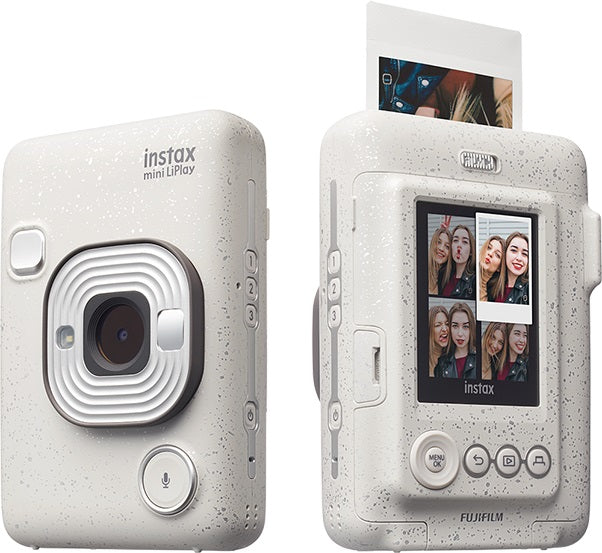FUJIFILM INSTAX Mini LiPlay Instant Camera in White with Photo Printing and Preview Screen