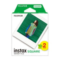 Fujifilm Instax Square Glossy Film 20 Sheets packaging featuring a colorful photo sample