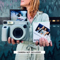Fujifilm Instax Wide Glossy Film 10 20 Sheets displayed with an instant camera and photos