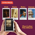 VMIDirect Mini Evo Hybrid Instant Film Camera showcasing 10 unique film effects including Vivid and Sepia