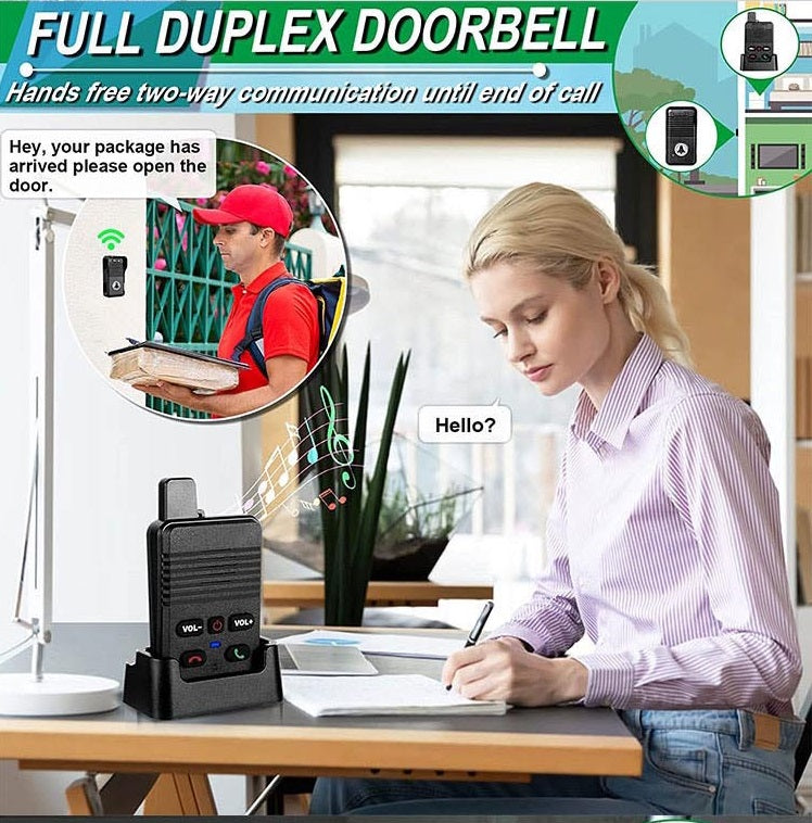 Full Duplex Intercom Doorbell with hands free two way communication for home use