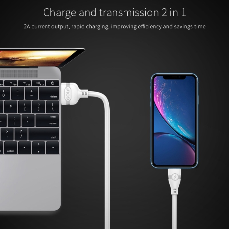 GC-63T Fast Charging Cable provides 2A current output for rapid charging and data transmission