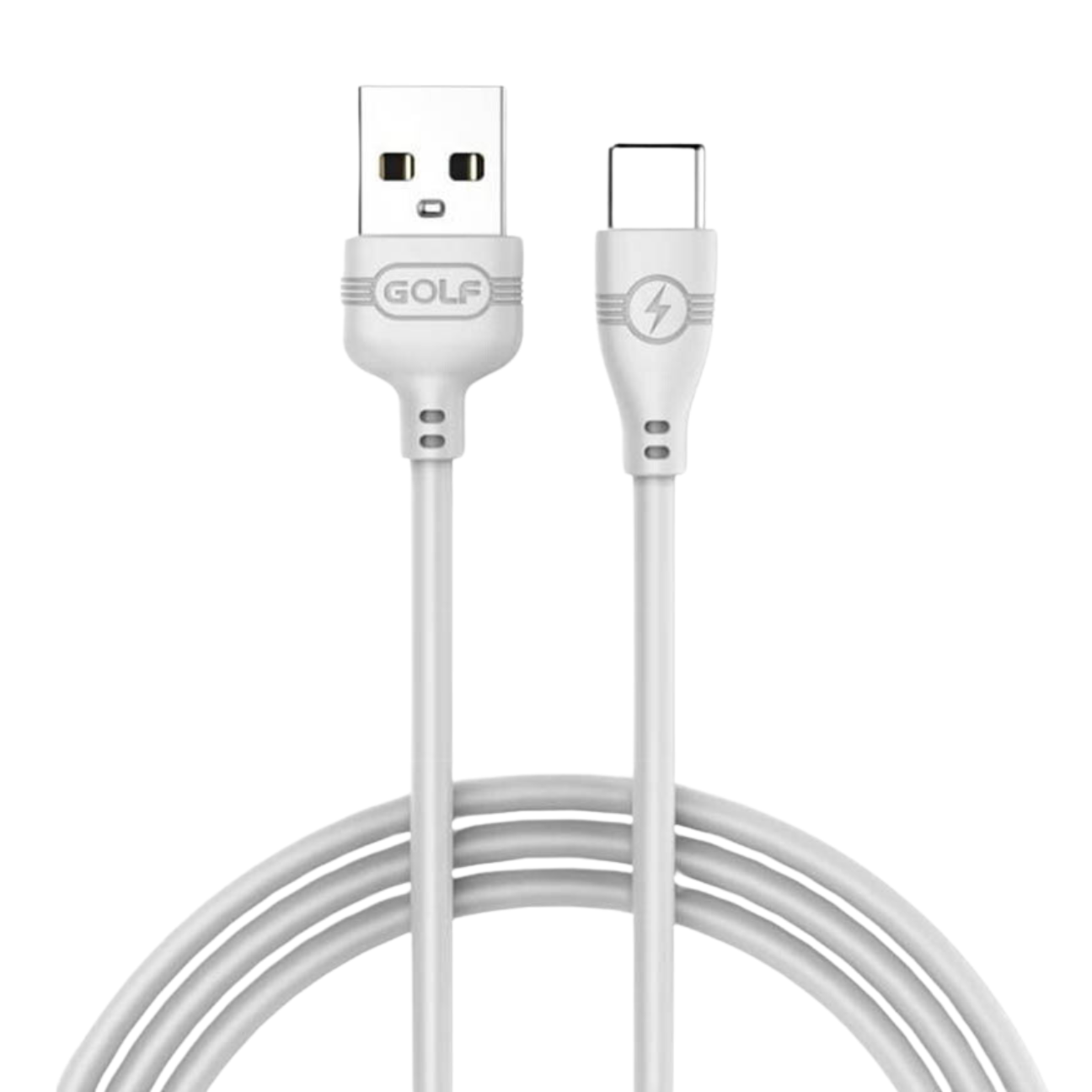 GC-63T Fast Charging Cable in white with USB and Type-C connectors for quick device charging