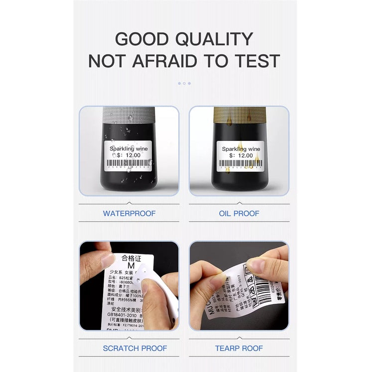 White Thermal Label Stickers with waterproof and scratch-proof features for reliable labeling