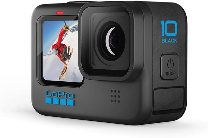 GoPro HERO 10 Black Waterproof Action Camera featuring a durable design for capturing adventures