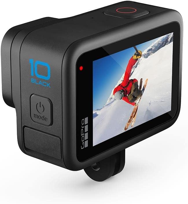 GoPro HERO 10 Black Waterproof Action Camera featuring a vibrant touchscreen display for capturing adventures