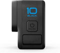 Side view of GoPro HERO 10 Black Waterproof Action Camera with power and mode buttons