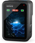 GoPro HERO 12 Black Waterproof Action Camera with a vibrant display showing a scenic cave view