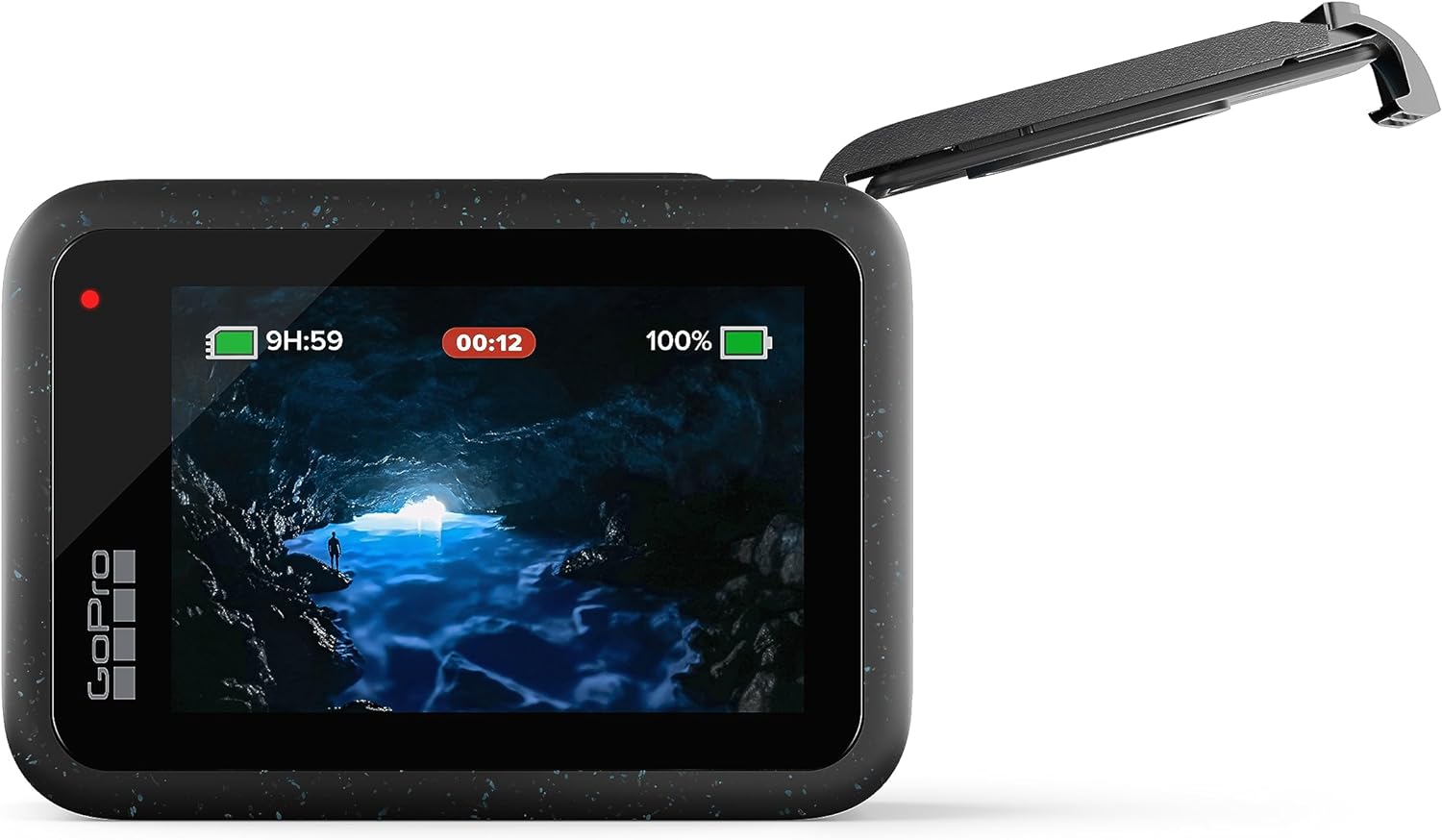 GoPro HERO 12 Black Waterproof Action Camera with a high-resolution display showing underwater scenery