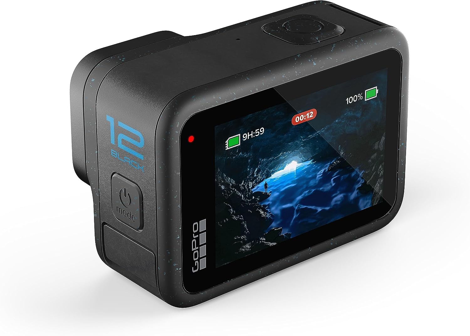 GoPro HERO 12 Black Waterproof Action Camera showcasing dual screens and robust design for outdoor adventures