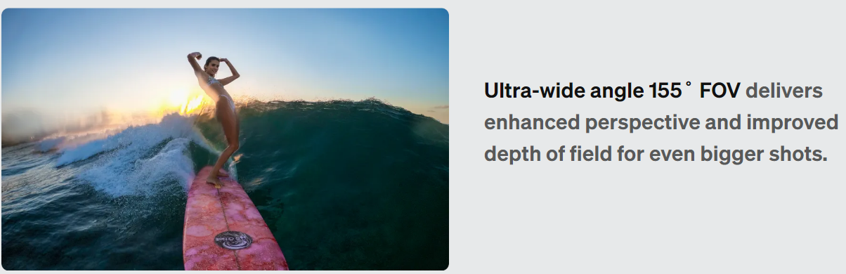 GoPro Max Lens Mod for ultra-wide angle 155° field of view and enhanced perspective in action shots