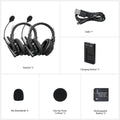 Group communication headset set with charging station and accessories for seamless audio connections