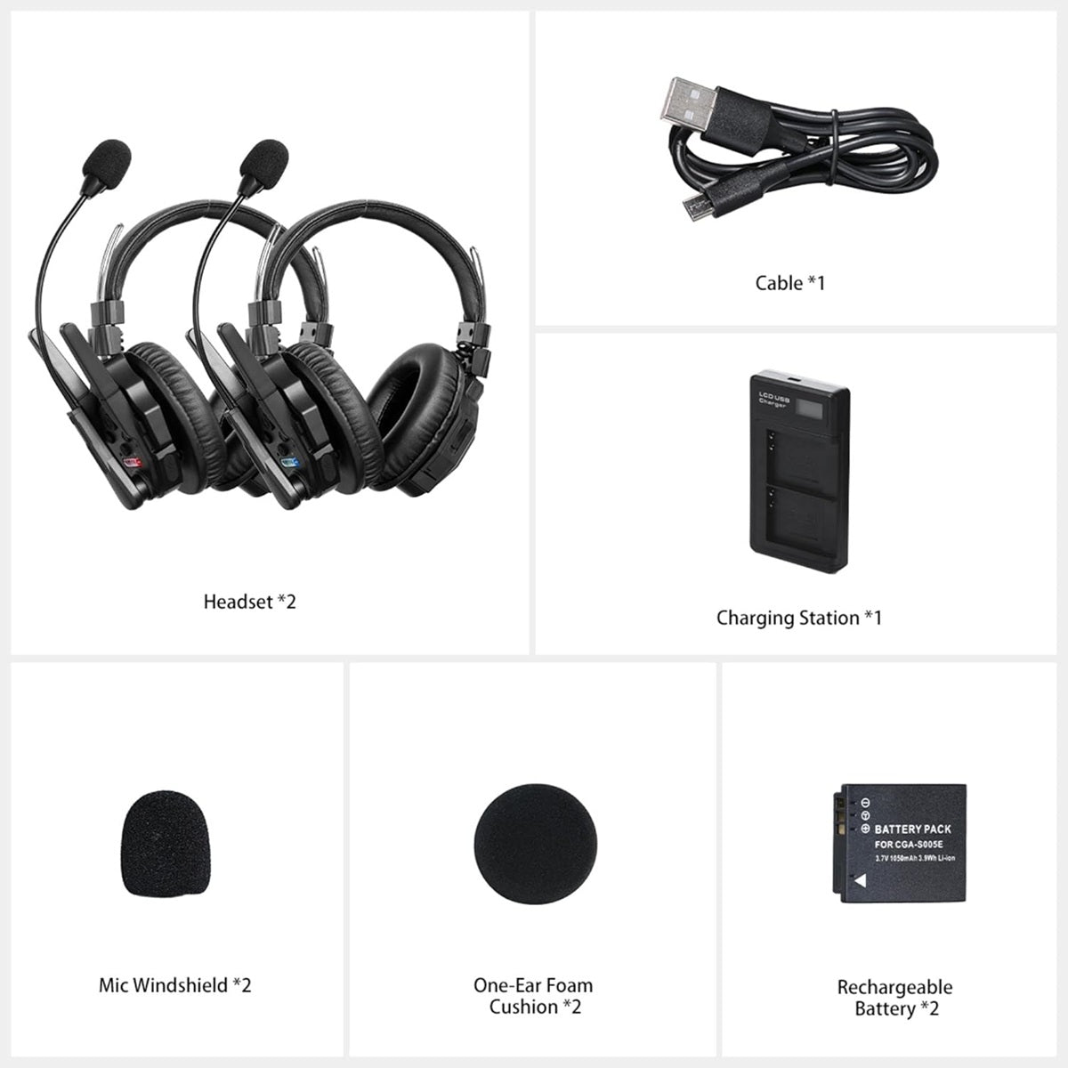 Group communication headset set with charging station and accessories for seamless audio connections