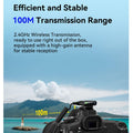 GXCT A100 Wireless Lavalier Microphone with 100M transmission range for stable audio reception