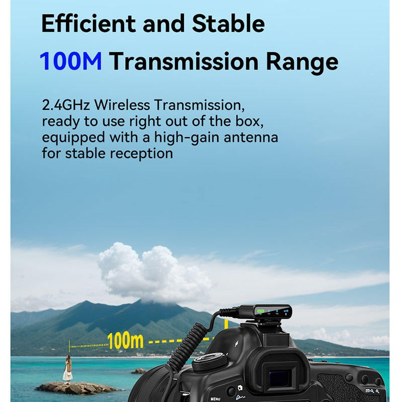 GXCT A100 Wireless Lavalier Microphone with 100M transmission range for stable audio reception