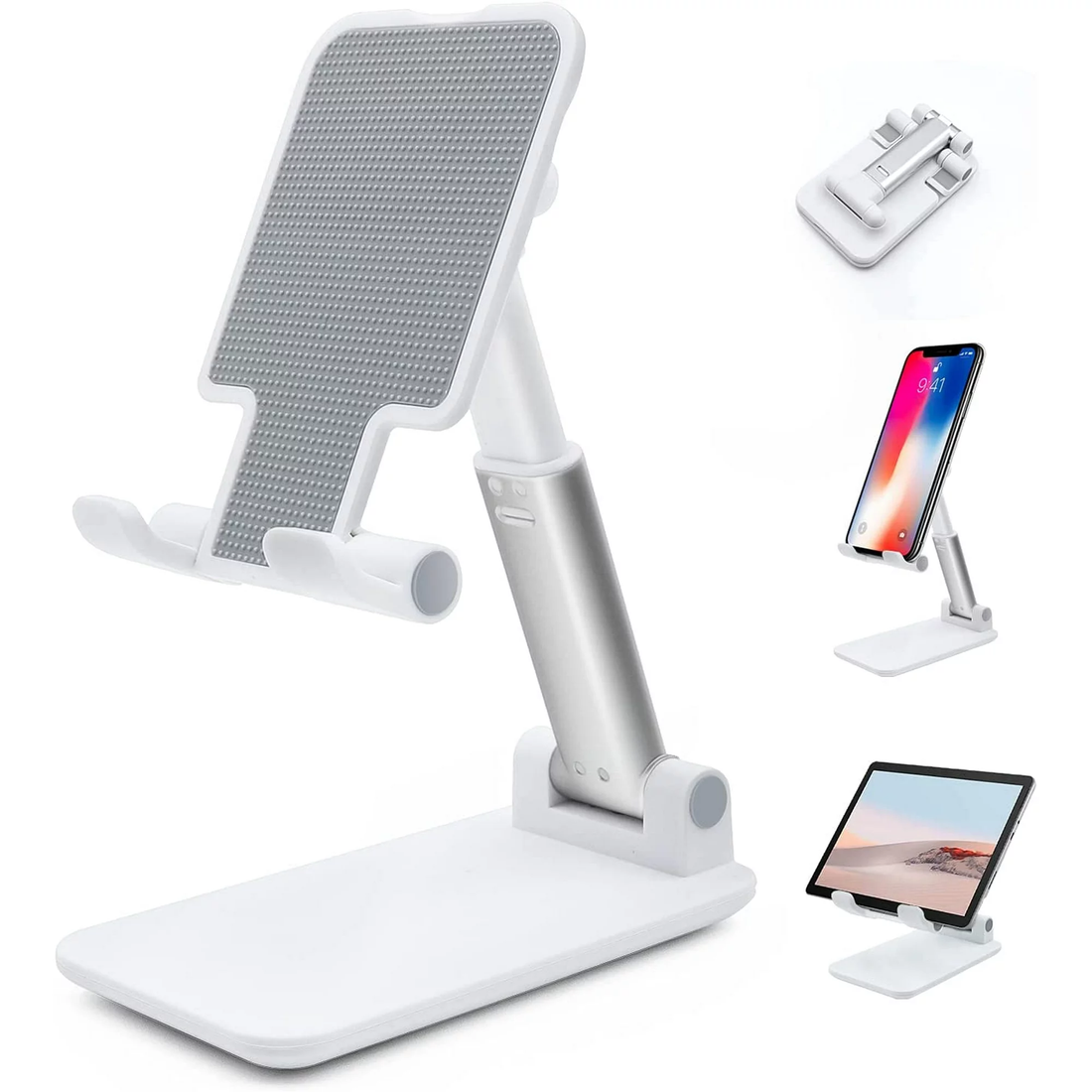 GXCT Aluminum Phone Stand with Adjustable Height and Anti-Slip Design for Stability