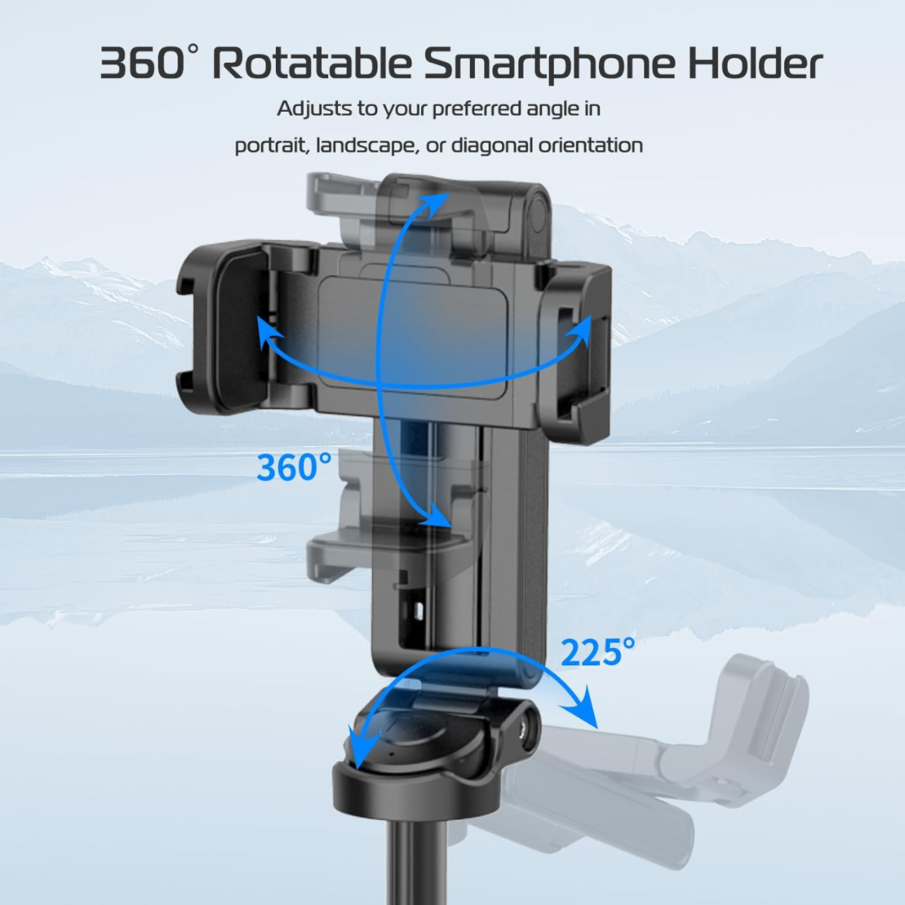 GXCT JJ02 Extendable Grip Phone Tripod with 360-degree rotatable smartphone holder for versatile angles