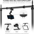 GXCT LS15 Overhead Camera Mount Rig with flexible dual ball head super clamp for versatile camera setups