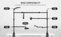 GXCT LS15 Overhead Camera Mount Rig showcasing wide compatibility with various NEewer lights and mounts