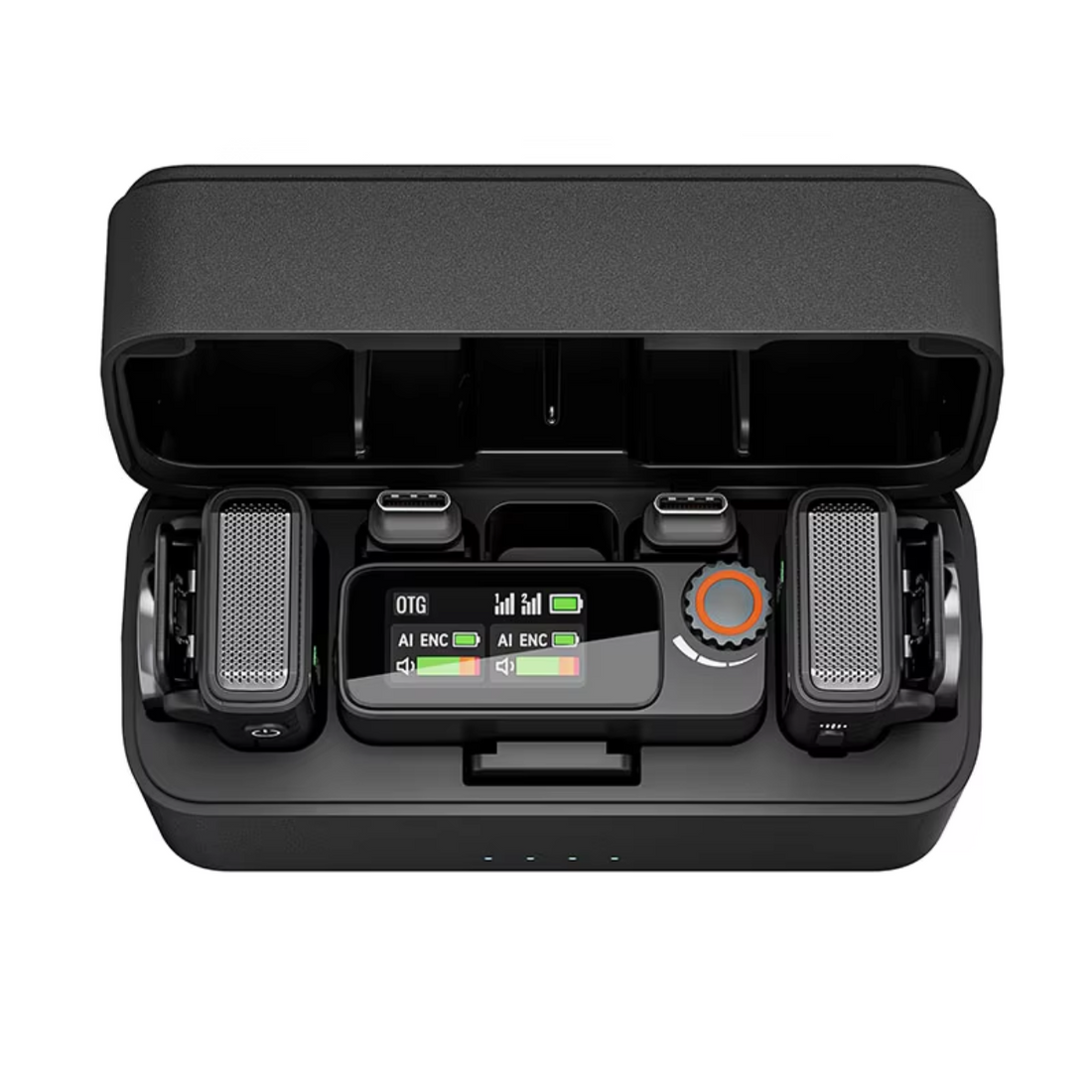 GXCT M15 Wireless Microphone System with two microphones and charging case for clear audio recording