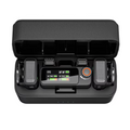 GXCT M15 Wireless Microphone System with charging case and dual transmitters for clear audio recording