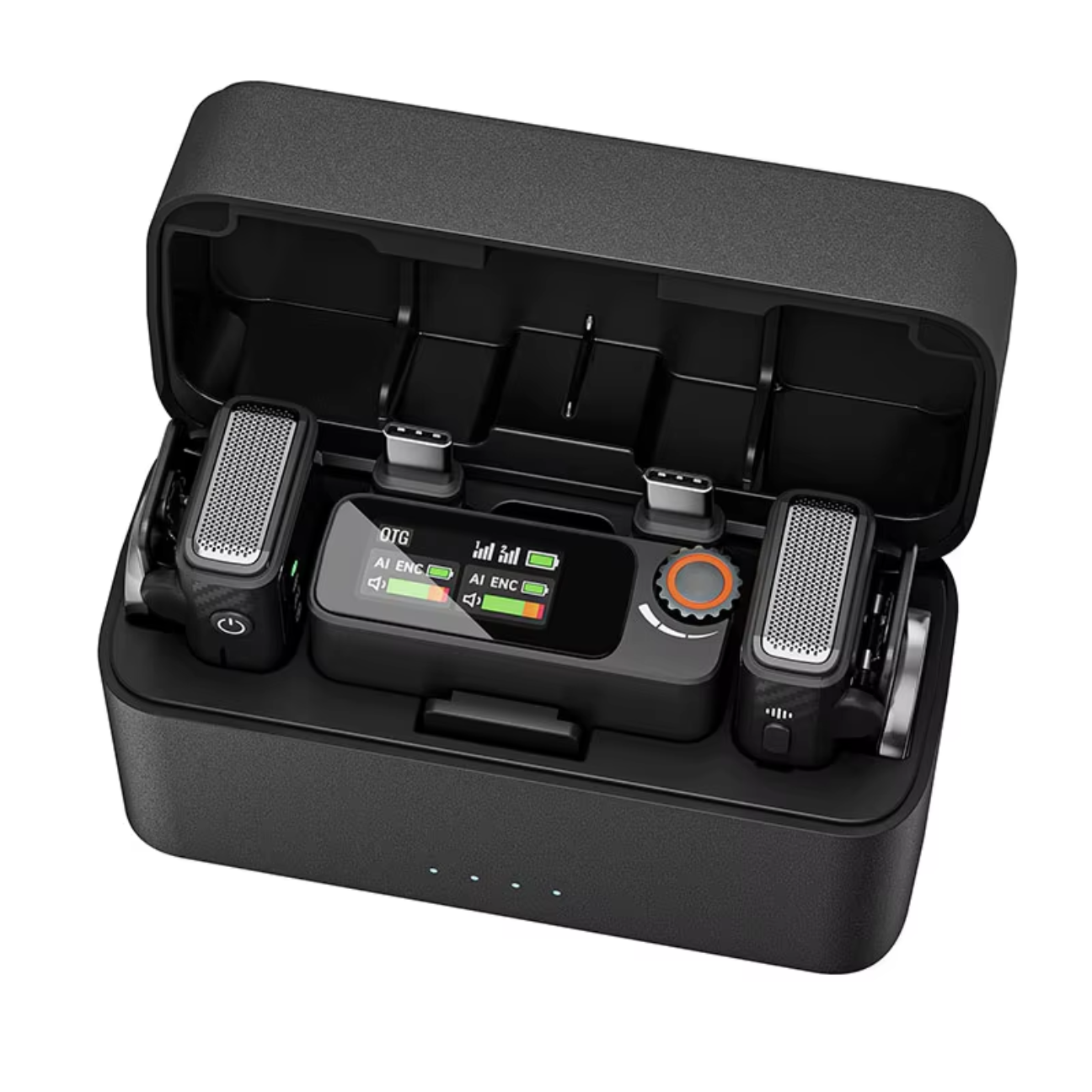 GXCT M15 Wireless Microphone System with two microphones and charging case for clear audio recording