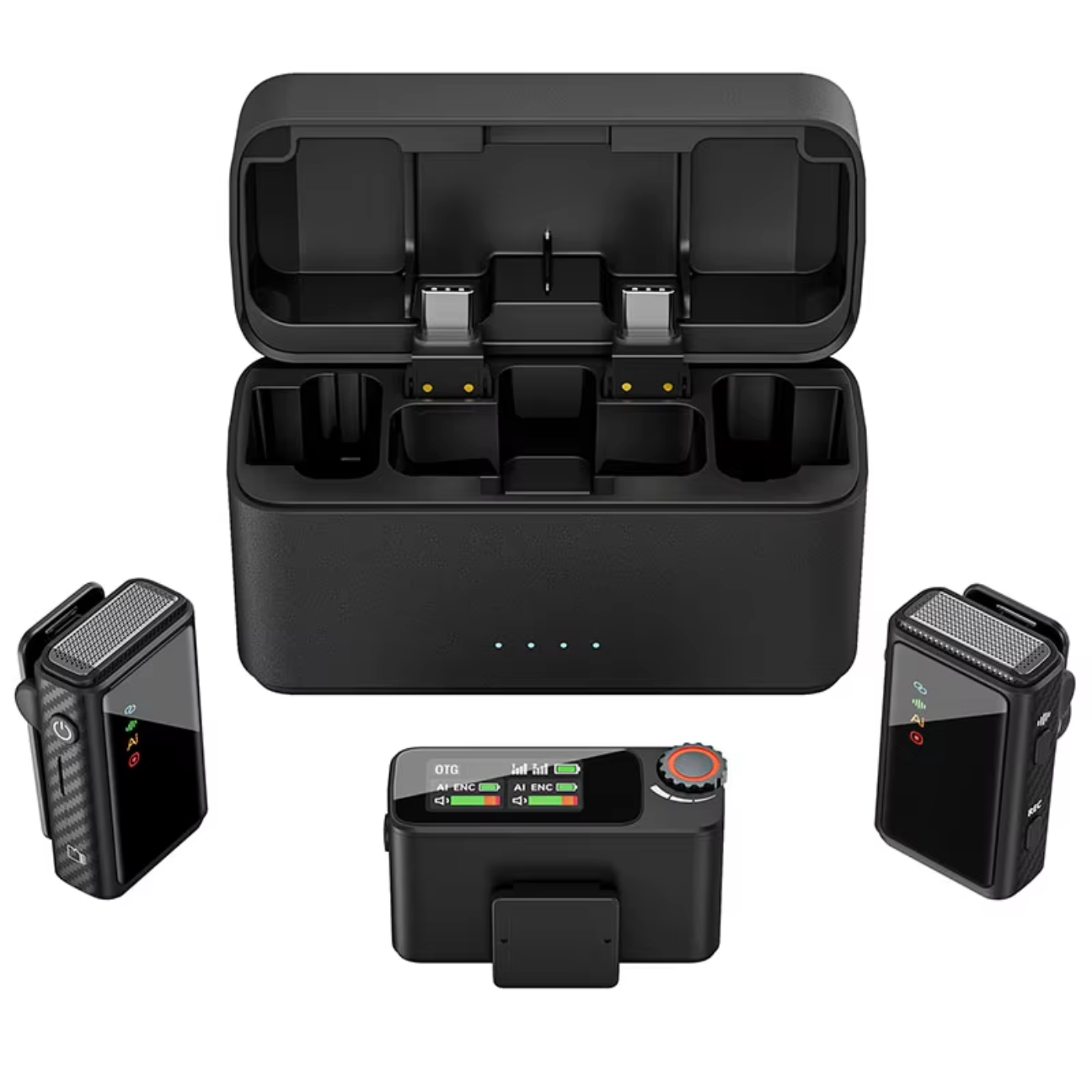 GXCT M15 Wireless Microphone System with Charging Case and Dual Transmitters for Clear Audio Capture
