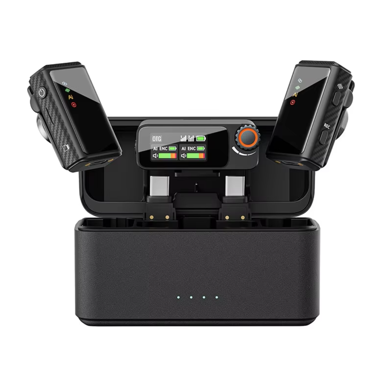 GXCT M15 Wireless Microphone System featuring dual transmitters and LCD display for clear audio performance